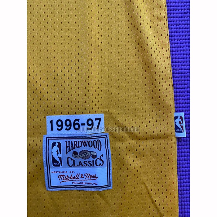 Camiseta Los Angeles Lakers Kobe Bryant NO 8 Mitchell & Ness 1996-97 Amarillo